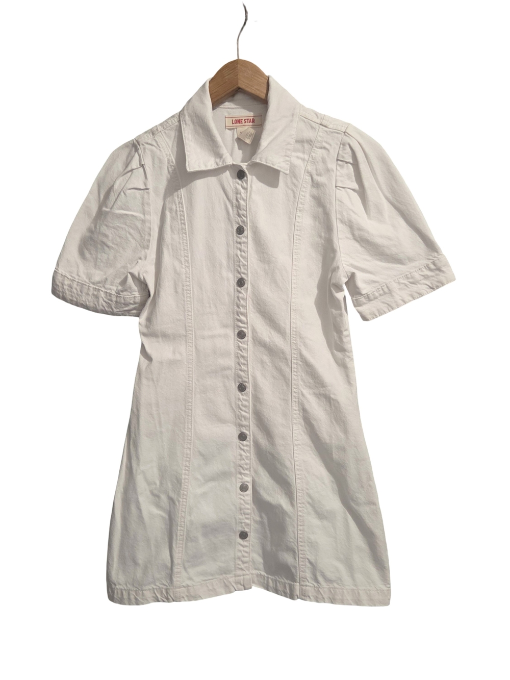 Lone Star White Button-Front Midi Dress